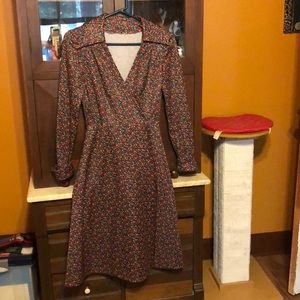 Vintage snap button wrap around dress